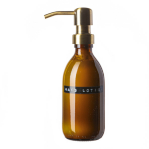 101986 Amber glass bamboo hand lotion 250ml. HAND LOTION. Brass 8720165018307