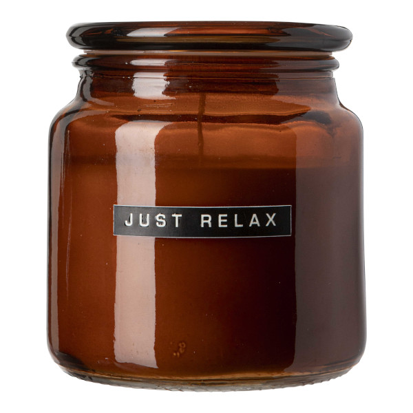 102534 Big scented candle amber glass cedarwood just relax 1 8720165018789 1