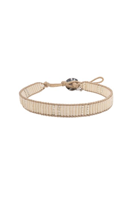 Zusss breed kralenarmbandje creme zilver 0401 057 5509 00 voor