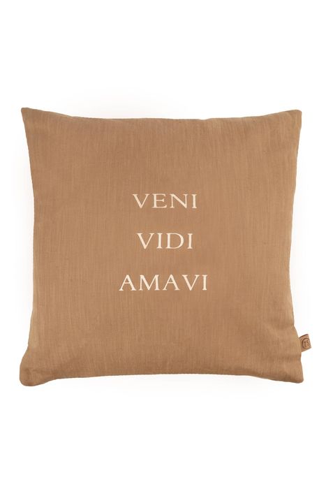 Zusss kussen veni vidi amavi 45x45cm kaki 0101 078 1526 00 voor